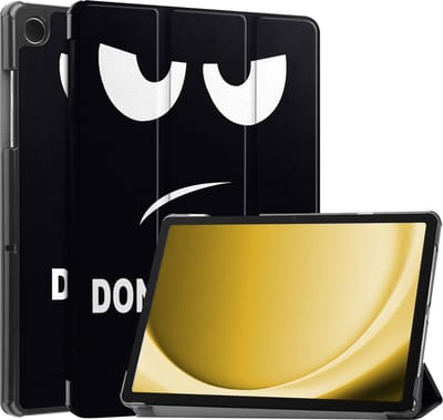 Hoes - Geschikt voor Samsung Galaxy Tab A9 Plus - Dun & Stevig - Trifold Bookcase - Hard Cover - Hardcover Book Case - Tablet Hoesje - Don't Touch Me