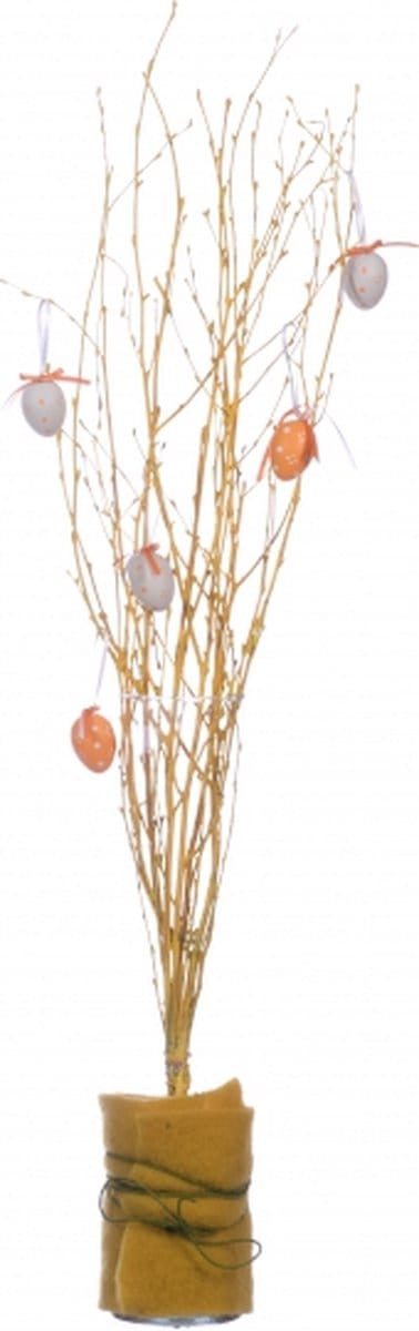 Kunsttakken - berkentakken - 75 cm - geel - paastakken - paasdecoratie/versiering