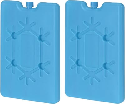 Koelelementen - 2 stuks - 400 ml - 10 x 16 cm - blauw - Koelblokken/koelelementen voor koeltas/koelbox