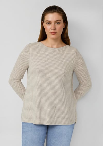 s.Oliver - female - Regular fit shirt met boothals en geruite all-over print