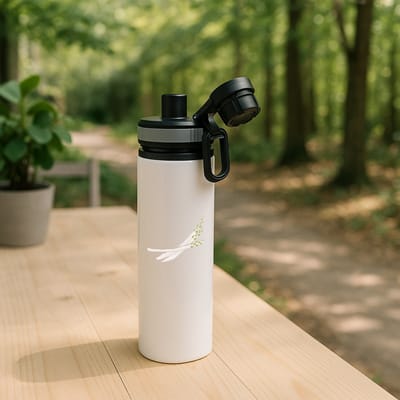 Hacebo® - Asperges waterfles met draaidop grijs - Groente - Groente liefhebbers - Witte asperges - gezond eten - water fles - 850ML