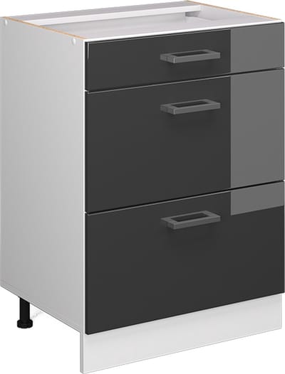 Vicco R-Line Keukenonderkast – 60 cm met laden, zonder werkblad Antraciet Hoogglans