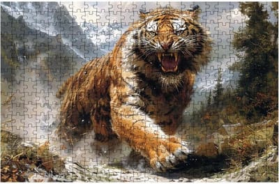 Houten Puzzel - Legpuzzel Volwassenen - Ontspannen Tijdverdrijf - Geïmporteerd Lindehout - 120x80 cm - Tijger