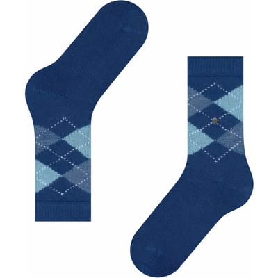 Burlington Whitby gedessineerd materiaal sokken dames blauw - maat 36-41