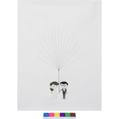 Vingerafdruk Schilderen Bruid Bruidegom Bruiloft Patroon DIY Inloggen Schilderen Voor Decoratie