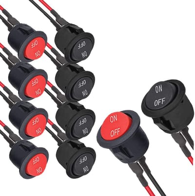 12V Mini Tuimelschakelaar - Ronde ON-OFF Schakelaar voor Auto, Boot en Huishoudelijke Apparaten