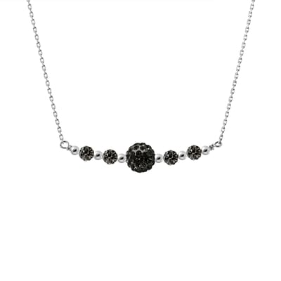 Crystal Necklace Preciosa Black Silver 925
