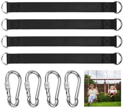 Swingbevestiging Set van 4 Stuks voor Binnen en Buiten - Hangschroeven met D Ringen voor Schommels en Hammocks