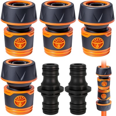 carmdering - Slang Tuigkoppeling - Slang Connector - Tuin Slang Adapter - Snelle Gereedschapsvrije Aansluiting - Lekvrije Spiraalverbinding - ABS En TPR Materiaal - Antislip Ergonomisch Ontwerp - Universeel Voor Tuin En Auto - 6 Delige Set