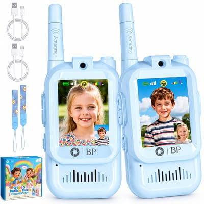 BP® Walkie Talkie voor Kinderen - Blauw - Video Walkie Talkie met Camera - Vooraf Gekoppeld - Stemvervormers - Walkie Talkie Oplaadbaar - Set van 2