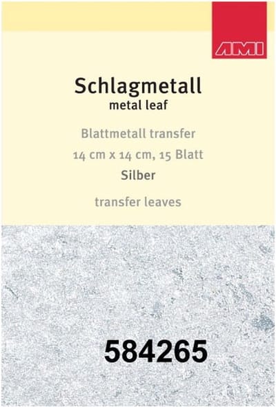 Bladmetaal, slagmetaal, zilver 14×14, 25 stuks, Ami