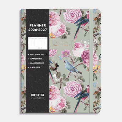 Hobbit - Weekplanner 2026-2027 - 1 week op 2 pagina's - Harde Kaft - ±A4 (26,5 x 20,4 cm) - Romantisch