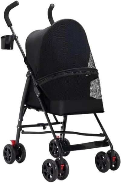 Huisdierenwagen - Dierenbuggy - Buiten Reizen - Opvouwbaar Ontwerp - Tot 10 kg - Zwart