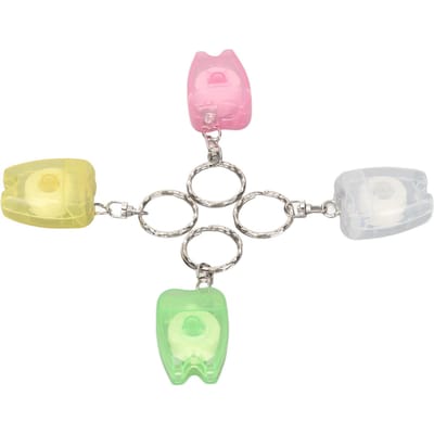 Porte-clés Flosser Nettoyeur buccal portable Nettoyeur de dents avec boîte en forme de dent Hygiène buccale Fournitures de voyage