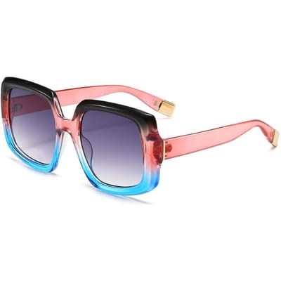 Nieuwste Kleurrijke Vierkante Zonnebril Vrouwelijk Verloopframe Mannelijk Reizen Zon Beschermende Bril Mannelijk Vrouwelijk UV Bescherming 400 Gafas Oculos Retro Designer Luxe as picture gray