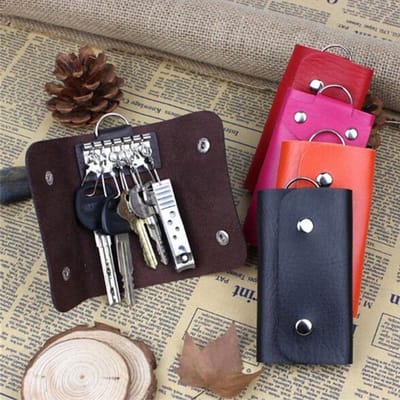 Sleutelmapje voor mannen en vrouwen| Sleutelhoes | Sleutel-etui | Sleutelhanger | Sleutelhouder | Stijlvol & praktisch | Zwart PU Leer