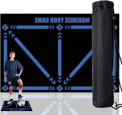 Voetbal trainingsmat 90 x 60 cm voor oefeningen, balcontrole en techniektraining, perfect voor thuis of buiten