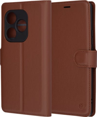 Hoesje geschikt voor Realme GT 6 - Techsuit Leather Folio Book Wallet Case - Bruin