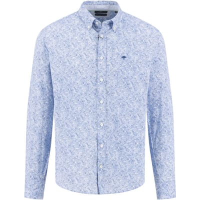 Fynch-Hatton Overhemd Supersoft Cotton Minimal Flower Pattern New Breeze / male