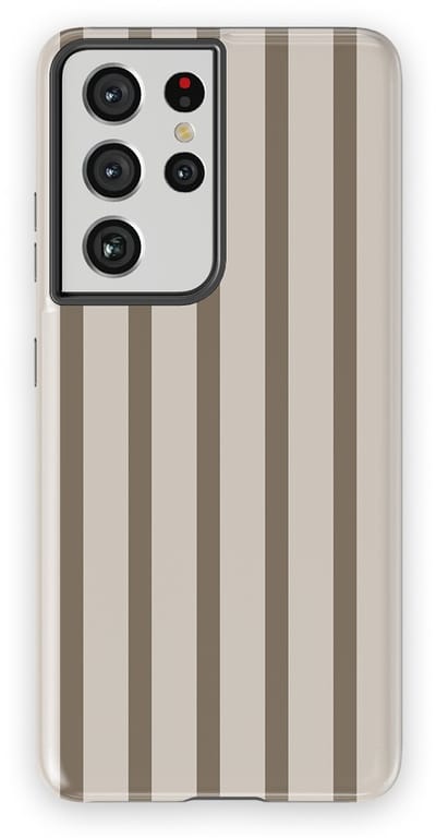 DripCase Gestreept Hoesje Samsung Galaxy S21 Ultra | Backcover met Mag | Stripes Motief | Trendy Case Samsung Galaxy S21 Ultra met Strepen Linen Wood