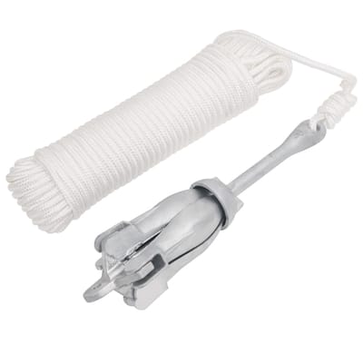 vidaXL - Anker - met - touw - inklapbaar - 3,2 - kg - smeedijzer - zilverkleurig
