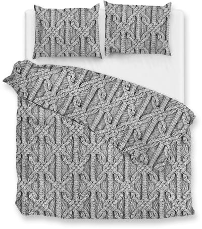 Zohome Corda Dekbedovertrek - Tweepersoons - 200x200/220 cm - Grey