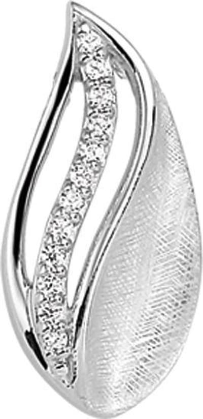 The Jewelry Collection Hanger Gescratcht Zirkonia - Zilver