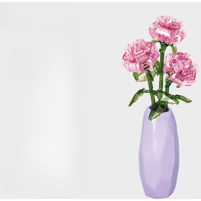 Gesimuleerd Boeket en Vaas Compatibel met Puzzelmontage Doe-het-zelf Meisjesspeelgoed Cadeaus 14*14.7*32cm