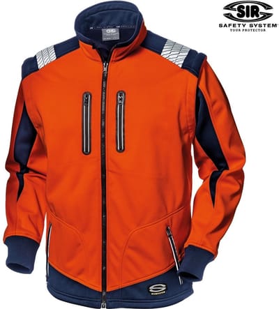 SIR SAFETY STARFLEX Hi Vis Reflecterend Softshell Werkjas HEREN Veiligheidsjas Oranje Blauw - Waterafstotend - Ademend