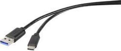 Renkforce RF-4599658 USB-kabel USB 3.2 Gen1 USB-A stekker, USB-C stekker 0.50 m Zwart