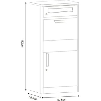 AXI Levi Pakketbrievenbus van Metaal Antraciet – Parcel Box voor meerdere pakketjes – Inclusief slot en apart vak voor post – 50,6 x 38,3 x 112 cm