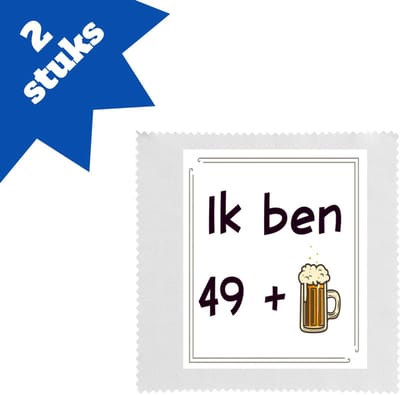 Akyol - 50 jaar sarah en abraham cadeau brillendoekjes - Verjaardag cadeau - papa - collega - grappige tekst - 17,8 bij 17,8 cm - 2 stuks