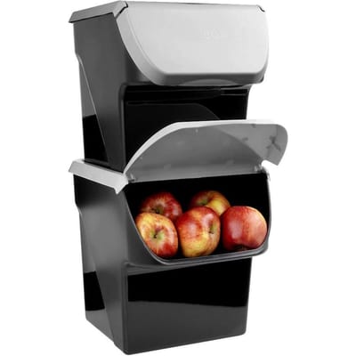 Doos voor Groenten en Fruit Uien Aardappelen Appels 13 l 2 stuks - Aardappelbak - Aardappelpot - Bewaardoos - Container - Koelkast Organizer - Opbergbox - Fruitkist