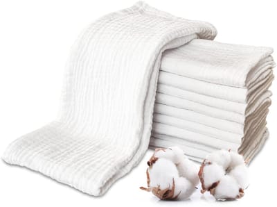 10 Stuks Absorberende Mousseline Luiers 30 x 30 cm - Zachte en Ademend voor Baby's