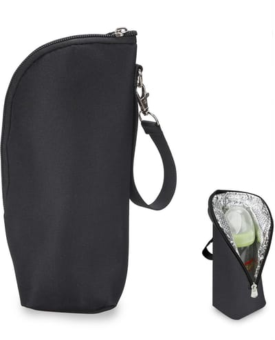 Allecto - Isolatietas voor babyflessen - Draagbare tas - Zwart - Thermota voor onderweg - Warmhouders voor flessen - Geschikt voor kinderwagens