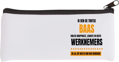 Akyol - trotse baas Etui - Baas - een baas - werk - afscheidscadeau - verjaardagscadeau - kado - gift - 20 bij 9 cm