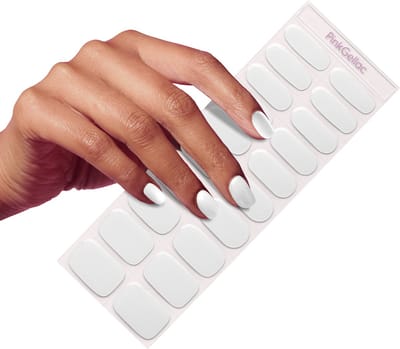 Pink Gellac UV Nagelstickers - Gellak Stickers 0001 Whispering White - Nail Art Gel Stickers voor Nagels - 20 stuks in 10 maten
