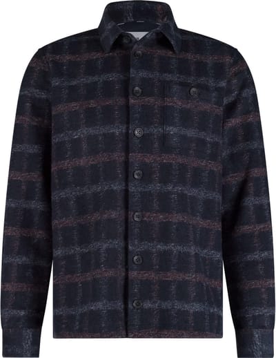 State Of Art Overshirt Wolblend Ruit Donkerblauw (navy) - Maat XL - Heren