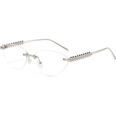 Lunettes de Soleil Oeil de Chat Sans Monture Tendance Femmes Petit Cadre Métal Marque de Luxe Rivets Lunettes Élégantes Uniques Pour Femmes