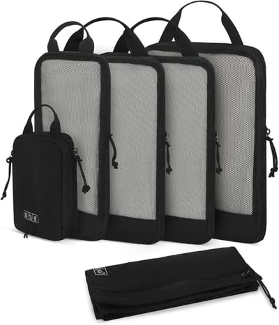 Famanu – Koffer organizer packing cubes - 6 stuks - waterdichte pakkubussen - kofferorganizerset - reisbenodigdheden - kofferorganizer voor handbagage - koffer en rugzak - zwart