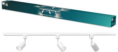 Philips EasyLink Shea Starterkit - 3 Spots op 1 meter rail - GU10 fitting - Maximaal wattage: 7W - Wit - 3-pack - Railverlichting