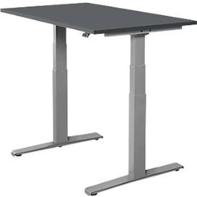 Schäfer Shop  Select Bureautafel SET UP, T-poot onderstel, 1200x800, elektrisch in hoogte verstelbaar, grafiet