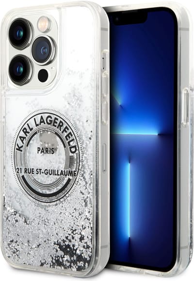 Karl Lagerfeld KLHCP14LLCRSGRS iPhone 14 Pro 6.1 "silver / silver hardcase Liquid Glitter RSG