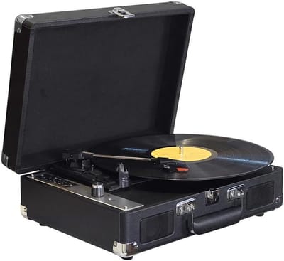 Platenspeler - Muziekspeler - Muziek Luisteren - Meerdere Afspeelopties - 35 cm - Bruin