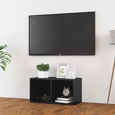 Tv-kast - Tv meubel - Opbergen Woonkamer - Horizontaal of Verticaal - 72 x 35 x 36.5 cm - Hoogglans grijs