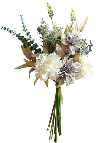 Kunstmatige Bloemen Nepbloemen Deco Zijden Bloemen Kunstmatig Boeket Kunstmatige Bloemenarrangementen Bruidskamer Decoratie, Paars Wit
