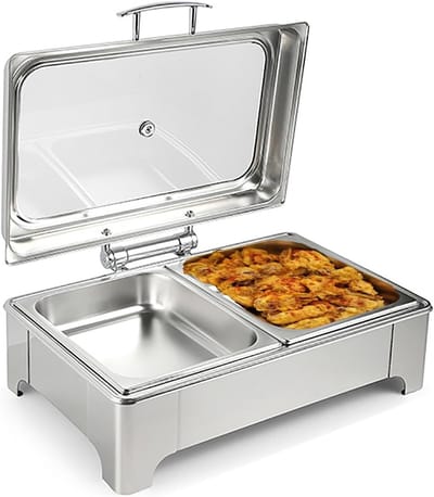 Elektrische Voedselverwarmer - Catering Warmhoudbak - Buffetten Warm Houden - Temperatuurregeling 9 Niveaus - 1/2 Gastronorm - Zilverkleurig