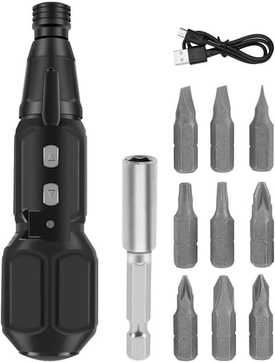 Draadloze elektrische schroevendraaier set met USB-oplaadfunctie, automatische en handmatige modi, LED-verlichting, ideaal voor smartphone, camera en laptop reparaties
