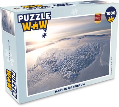Puzzel Hartje - Sneeuw - Winter - Horizon - Legpuzzel - Puzzel 1000 stukjes volwassenen