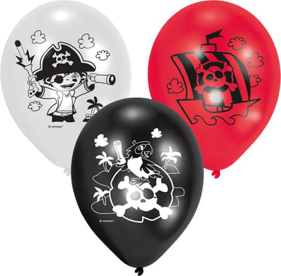 RIETHMULLER - 6 piraten latex ballonnen 22 cm verjaardagsdecoratie